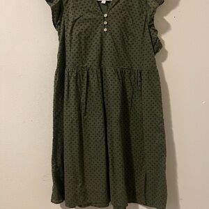 LOFT Olive Kids Dress with Button Detail